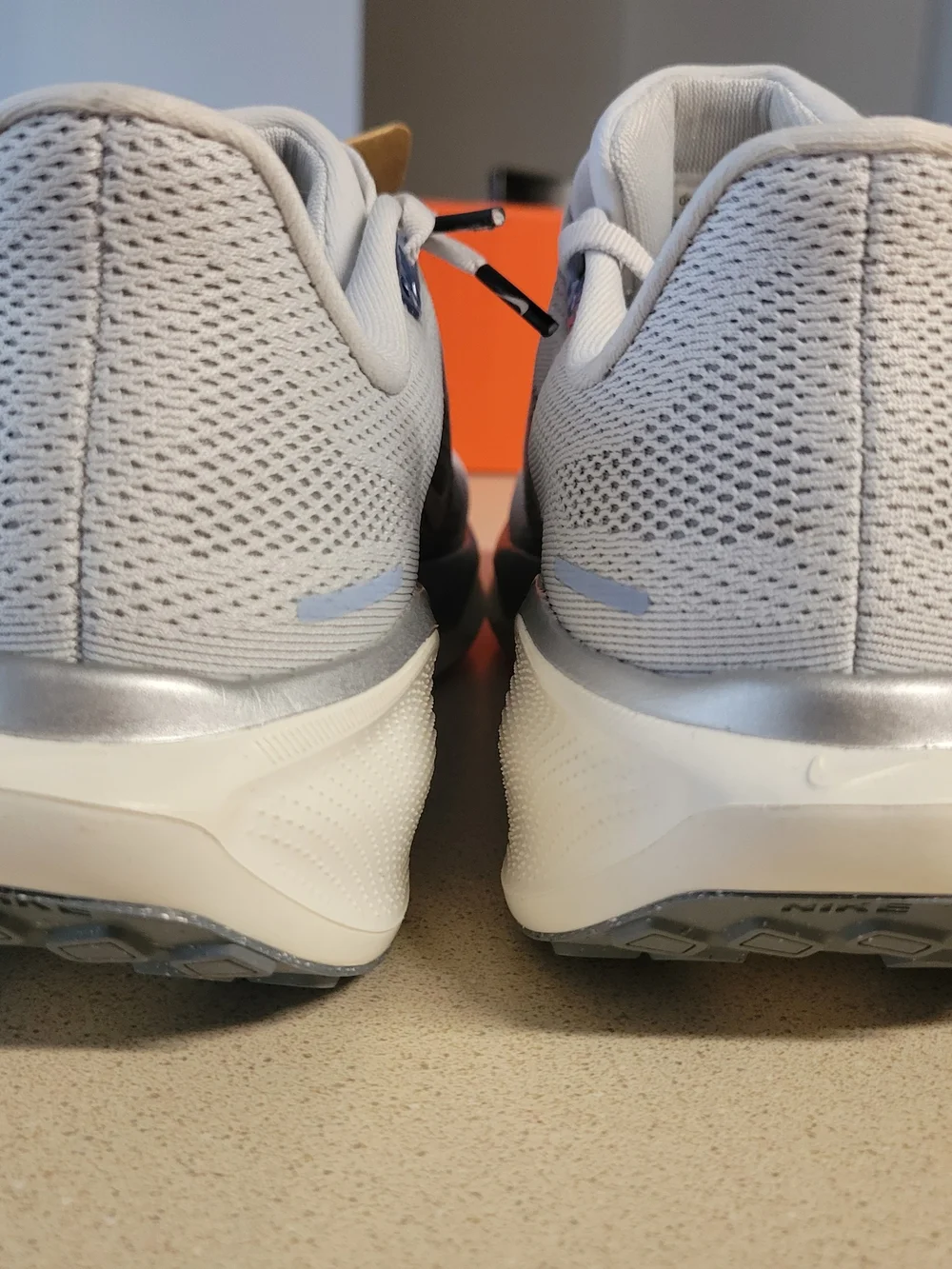 Nike Women’s Light Gray and Pink Air Zoom Running Shoes